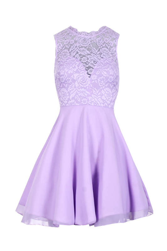 Lilac Lace Top Skater Dress