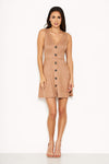 Mink Suede Button Front Dress