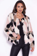 Multi Colour Faux Fur Coat