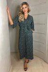 Multi Floral Ditsy Print Tie Front Jumpsuit