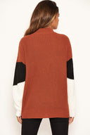 Rust High Neck Knit Jumper