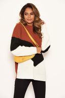 Rust High Neck Knit Jumper