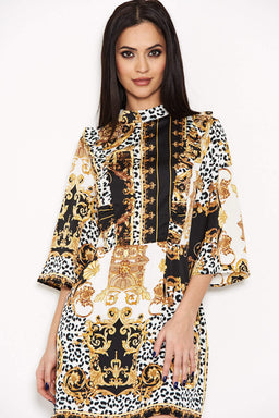 Multi Printed Frill Day Dress