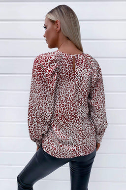 Multi Printed High Neck Wide Sleeve Top