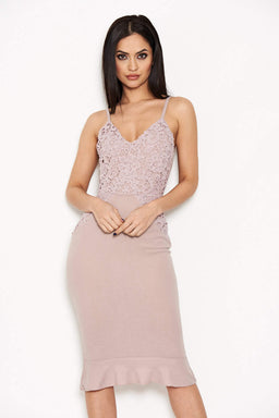 Mushroom Crochet Embroidered Bodycon Dress