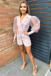 Mushroom Puff Sleeve Blazer Playsuit