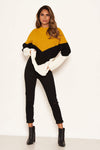 Mustard Block Colour Oversized Jumper