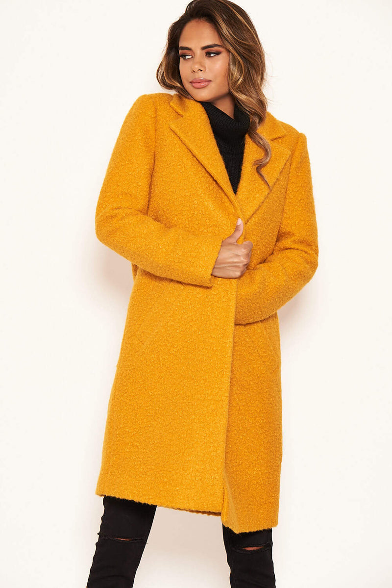 Mustard Long Teddy Coat