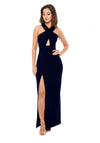 Navy Maxi Dress With Thigh High Split