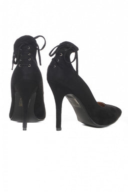 Black Lace Up Back Heels