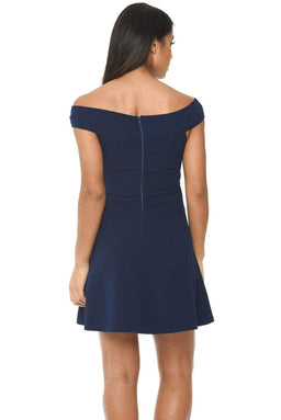 Navy Bardot Skater Dress