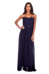 Navy Crochet Bandeau Top Maxi Dress