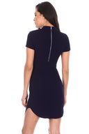 Navy Curved Hem Bodycon Mini Dress