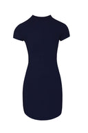 Navy Curved Hem Bodycon Mini Dress