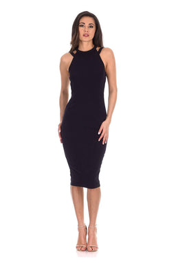 Navy Double Strap Midi Dress