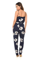 Navy Floral Print Jumpsuit