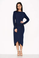 Navy Knot Front Bodycon Dress