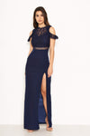 Navy Lace Top Maxi Dress