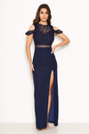 Navy Lace Top Maxi Dress