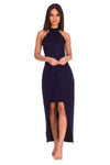 Navy Lace Wrap Over Dress