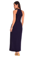 Navy Lace Wrap Over Dress