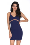 Navy Mesh Bodycon Mini Dress