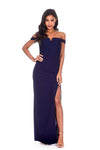 Navy Notch Front Off The Shoulder Maxi dress