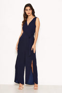 Navy Split Leg Jumpsuit