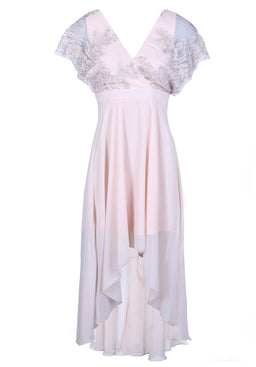 Nude Batwing Sequin Top Dress