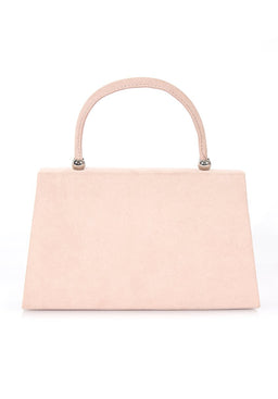 Nude Box Bag with Structured Strap