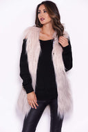 Nude and Grey Ombre Faux Fur Gilet
