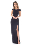 Off The Shoulder Navy Cross Maxi Dress