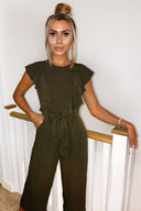 Olive Frill Tie Culotte Jumpsuit