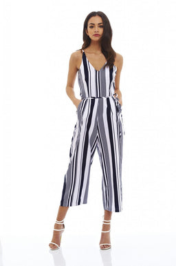 Striped Culotte Jumpsuit