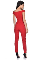 Red Cross Off The Shoulder Jumpsuit