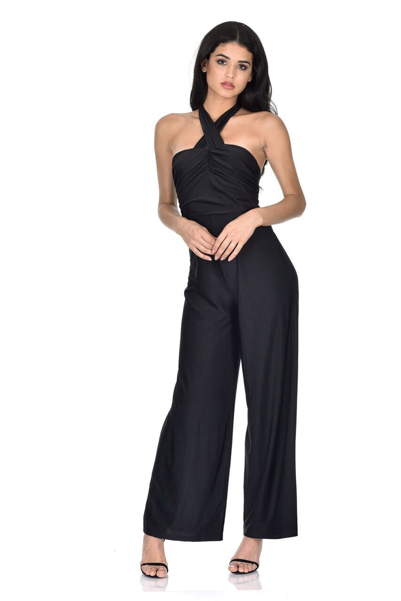 Black Slinky Halterneck Jumpsuit