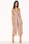 Stripe Halterneck Culotte Jumpsuit