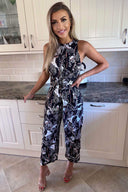 Black Printed Jump Suit