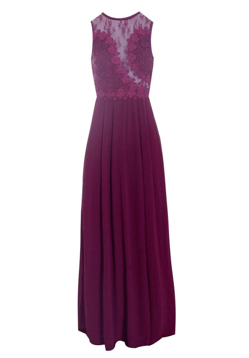 Plum Crochet Top Maxi Dress