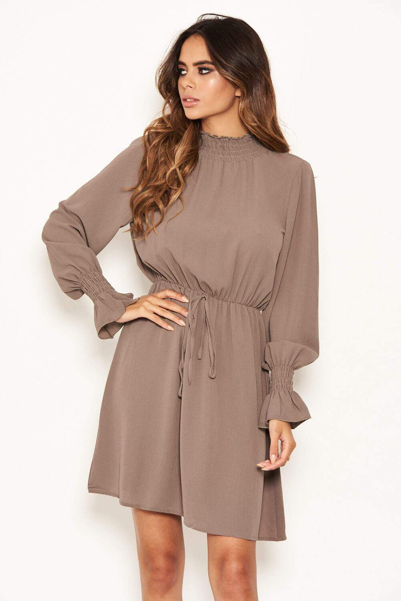 Pewter High Neck Skater Dress