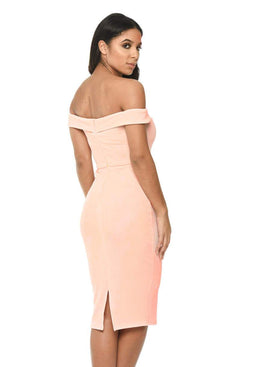 Pink Bardot Bodycon Dress