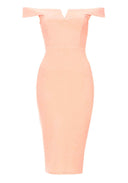 Pink Bardot Bodycon Dress