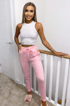 Pink Basic Drawstring Joggers