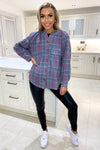 Pink Check Hooded Soft Touch Shirt