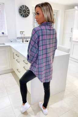 Pink Checked Oversized Shirt