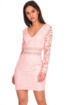 Pink Crochet Detailed Dress