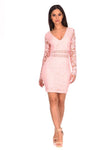 Pink Crochet Detailed Dress