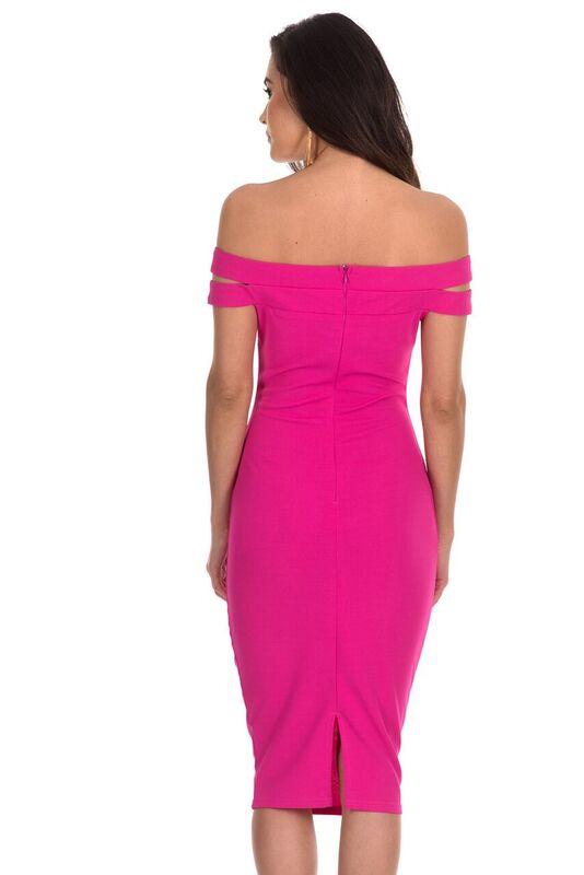 Pink Double Strap Midi Dress