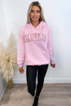 Pink Harvard Printed Hoodie