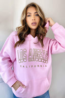 Pink LA Gold Printed Hoodie